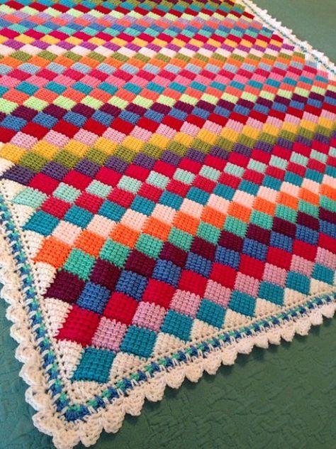 Crochet Rhombus Blanket - Crochet Easy Patterns