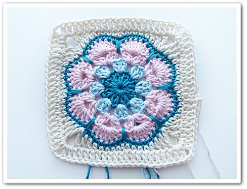 African Flower Square Tutorial