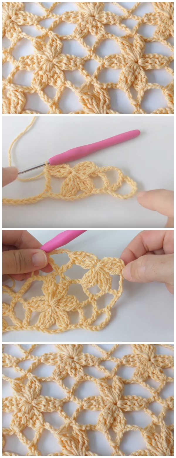 Flower Mesh Free Crochet Pattern - Crochet Easy Patterns