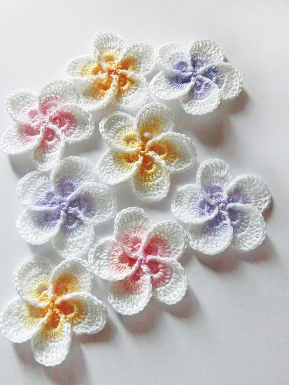 Hawaiian Plumeria Flowers crochet Crochet Easy Patterns