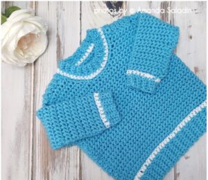 BABY RIBBED SHOULDER SWEATER - Crochet Easy Patterns