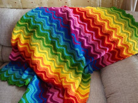 Rainbow Ripples Baby Blanket - Crochet Easy Patterns