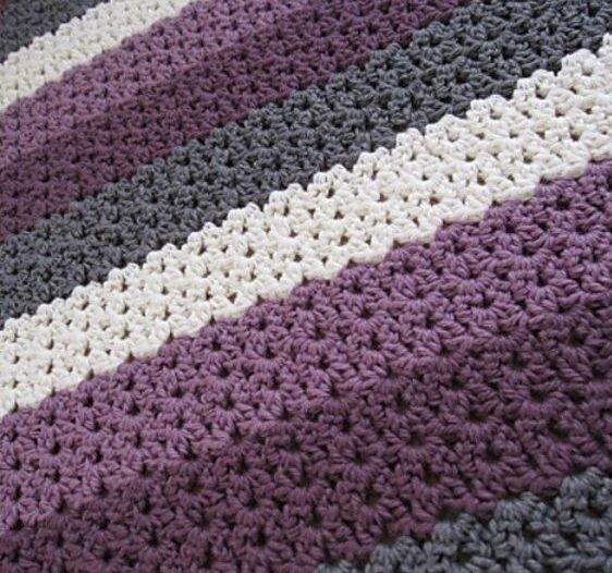 Cluster V Stitch Blanket Crochet Easy Patterns 