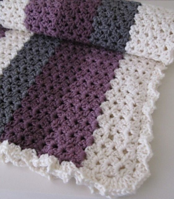 Cluster V-Stitch Blanket - Crochet Easy Patterns