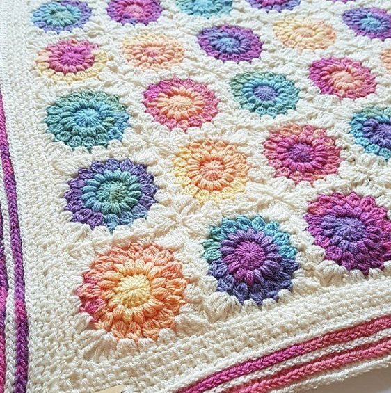 Sunburst Granny Square Blanket 