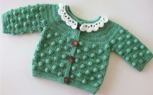 Cardigan With Bobble Stitch - Crochet Easy Patterns