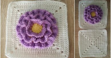 Blooming Granny Crochet Floral Block